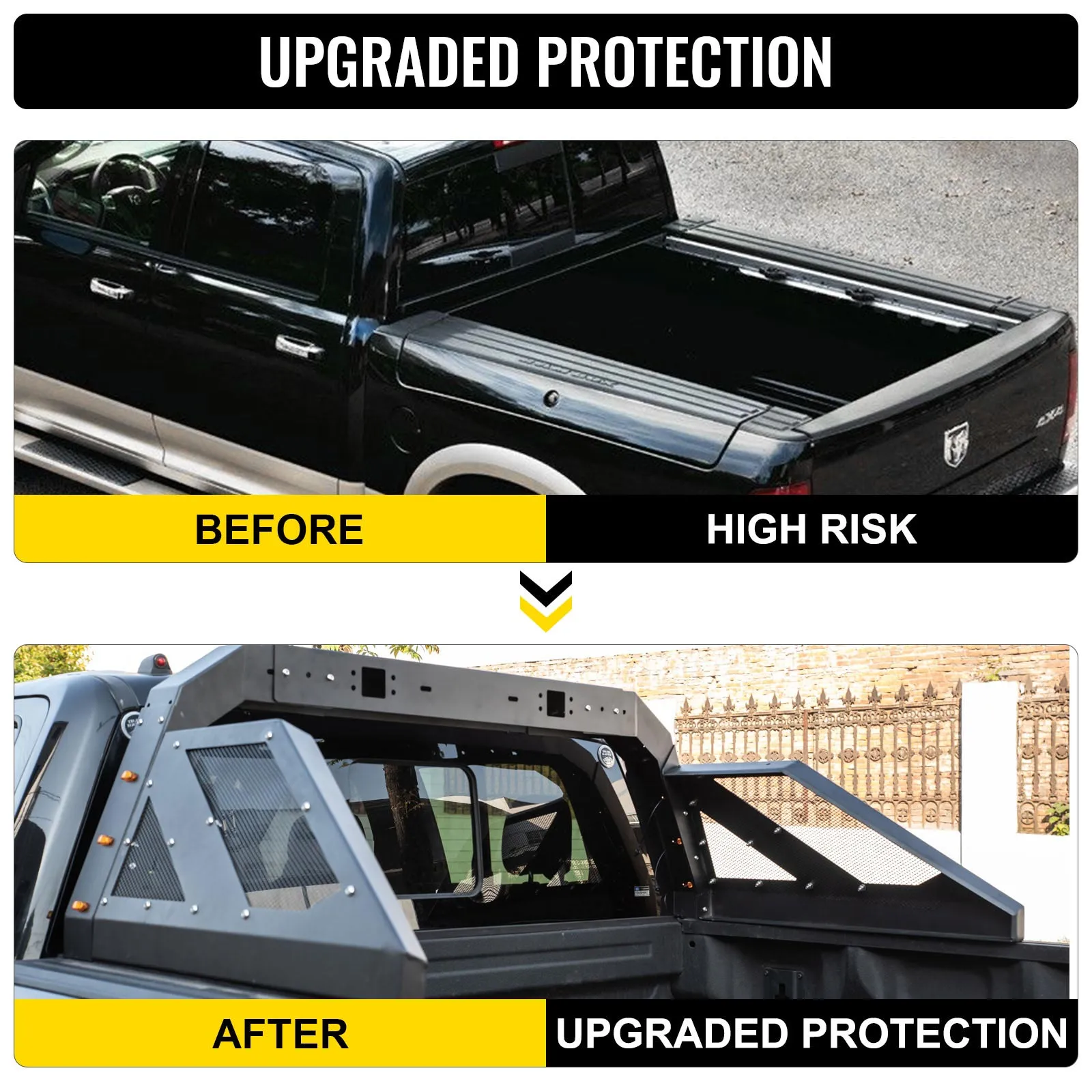 VEVOR truck roll bar for upgraded protection on pickup truck bed.