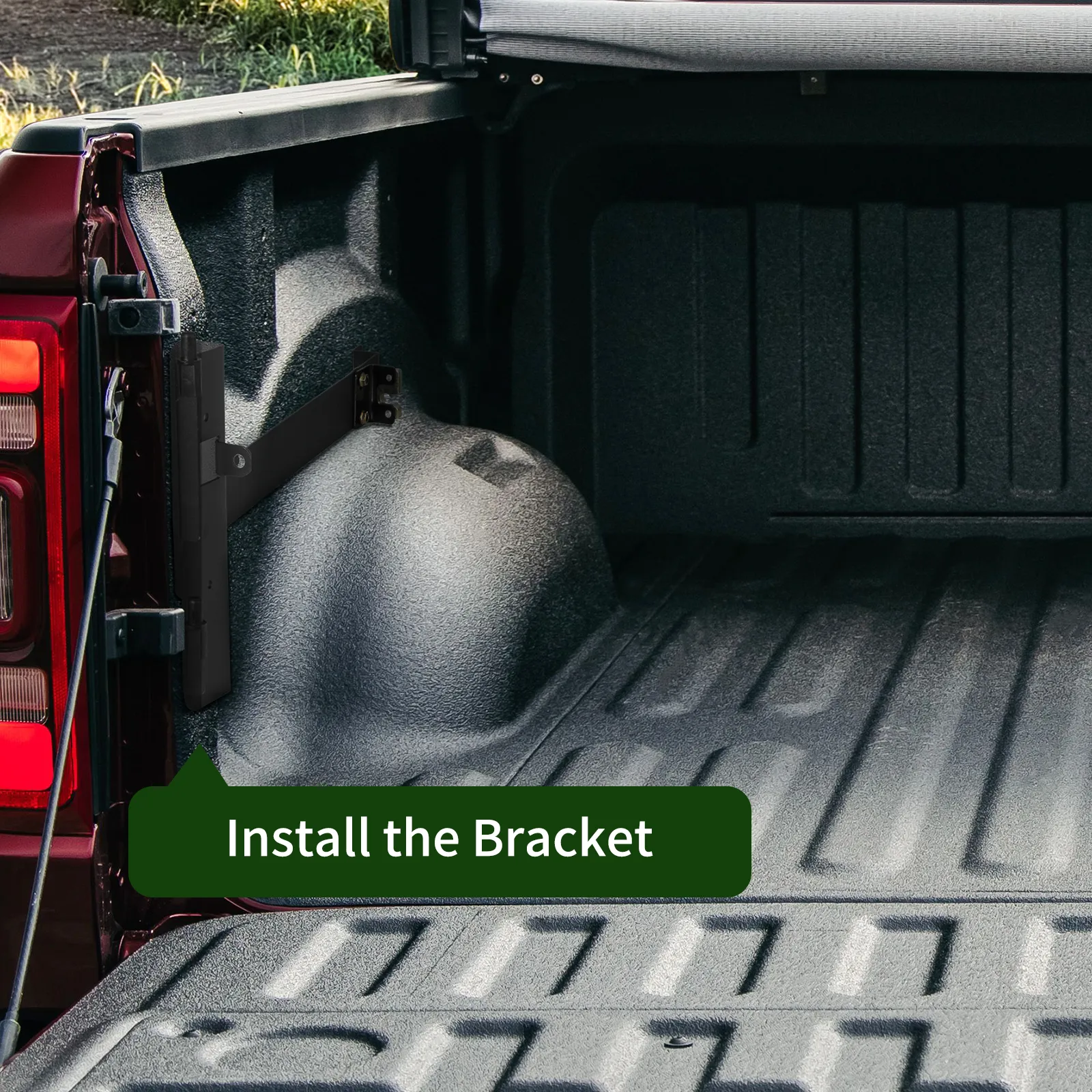 install the bracket for VEVOR truck bed storage box in an empty truck bed.