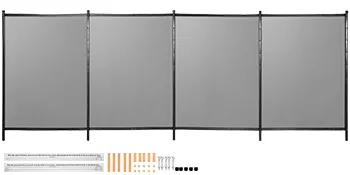 VEVOR pool safety fence in grey with installation accessories included.