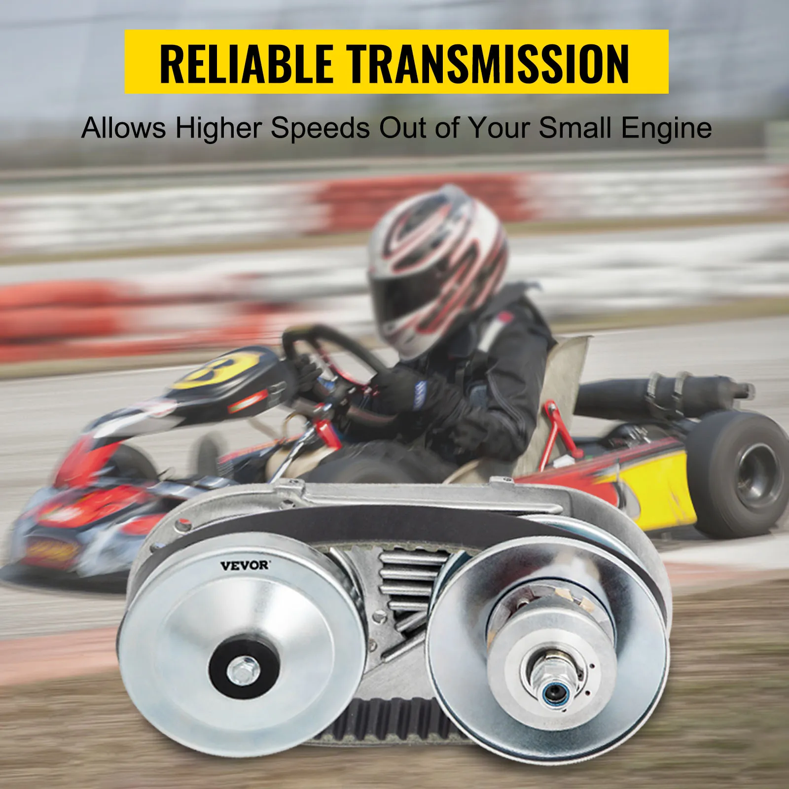 VEVOR go kart torque converter kit enhances small engine speed for reliable transmission.