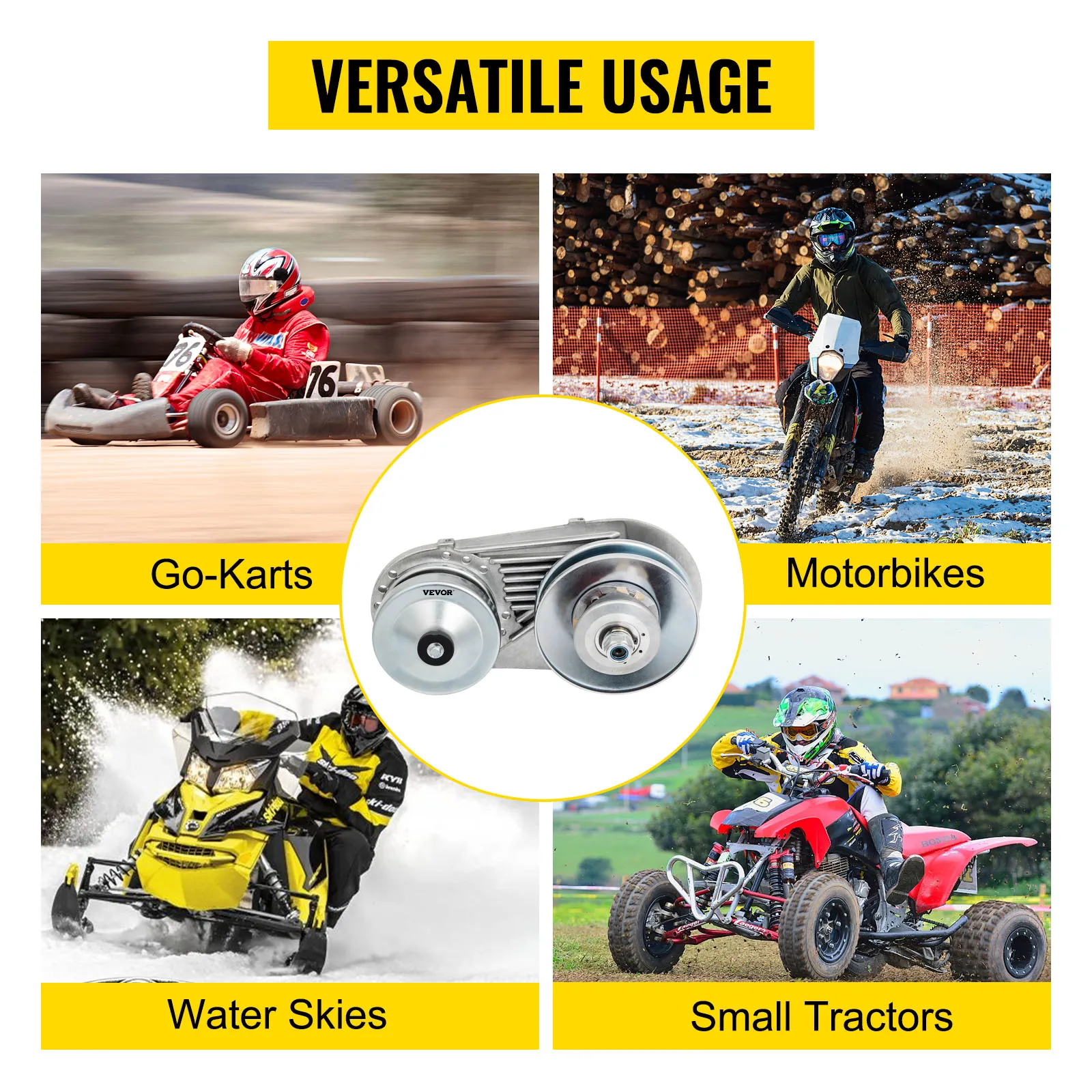 VEVOR go kart torque converter kit for go-karts, motorbikes, water skies, small tractors.