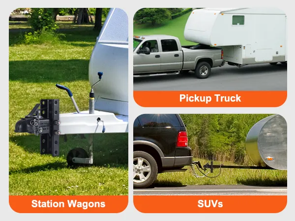 enhanced traction for station wagons, pickup trucks, and suvs with VEVOR adjustable trailer coupler.