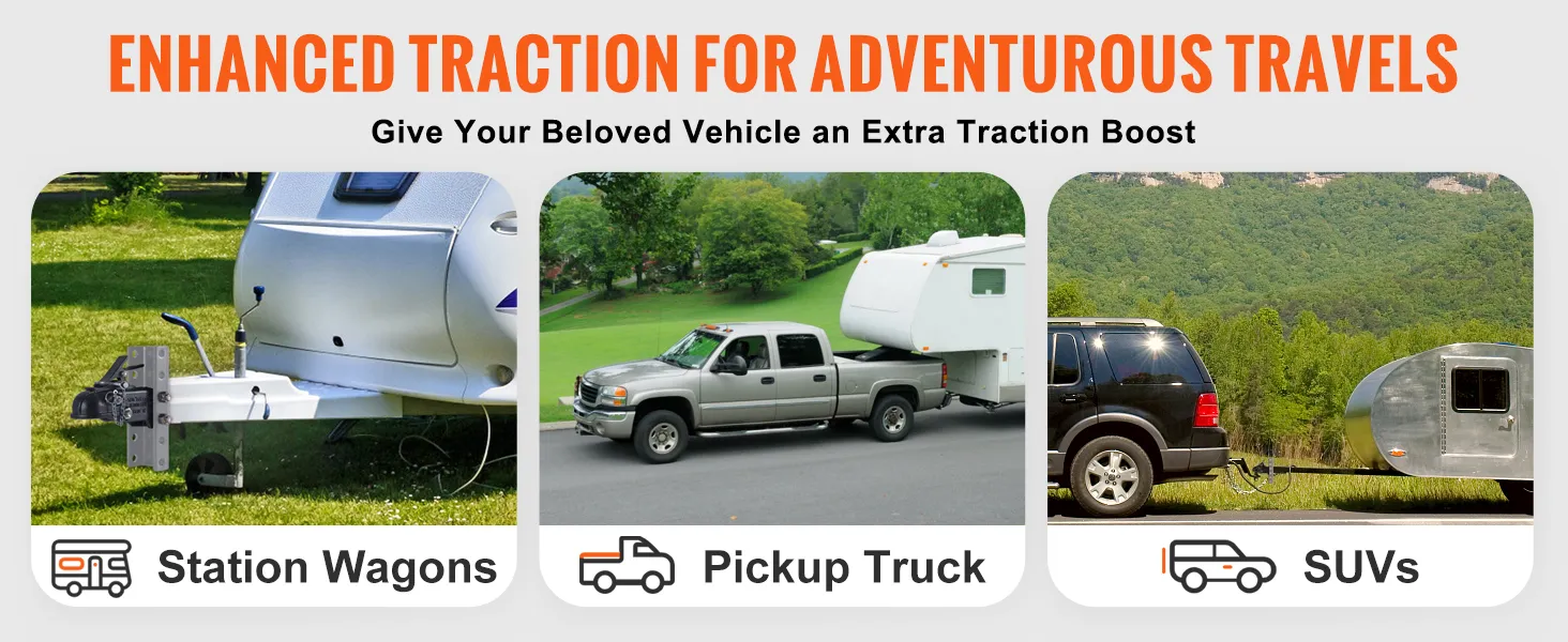 enhanced traction for adventurous travels - VEVOR adjustable trailer coupler with station wagons, pickup trucks, and suvs towing trailers.