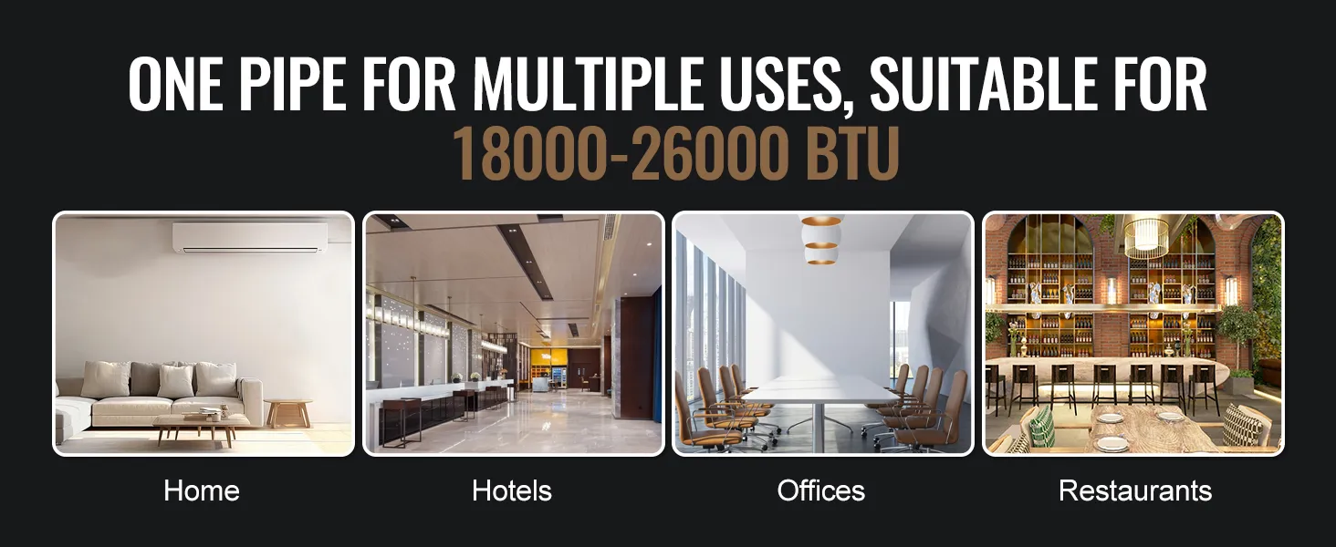 VEVOR mini split line set: versatile for home, hotels, offices, and restaurants, 18000-26000 btu.