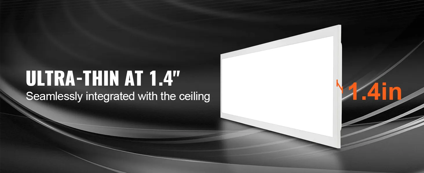 Lámpara de panel plano LED VEVOR, ultradelgada de 1,4 pulgadas, perfectamente integrada con el techo.