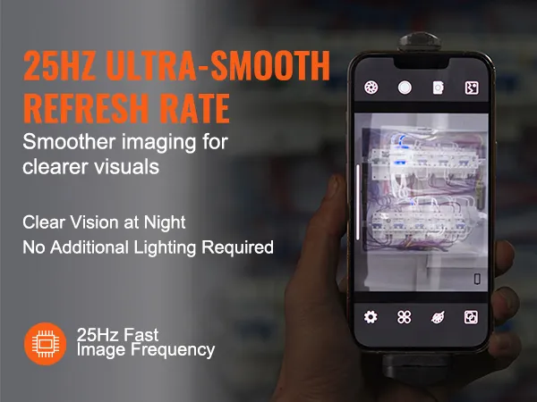 Kamera termowizyjna z częstotliwością odświeżania 25 Hz zapewniająca wyraźne obrazy w nocy, kamera termowizyjna VEVOR.