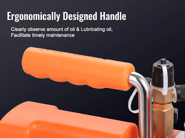 ergonomicznie zaprojektowany uchwyt pompy próżniowej VEVOR HVAC z trwałym, gumowym uchwytem żelaznym.