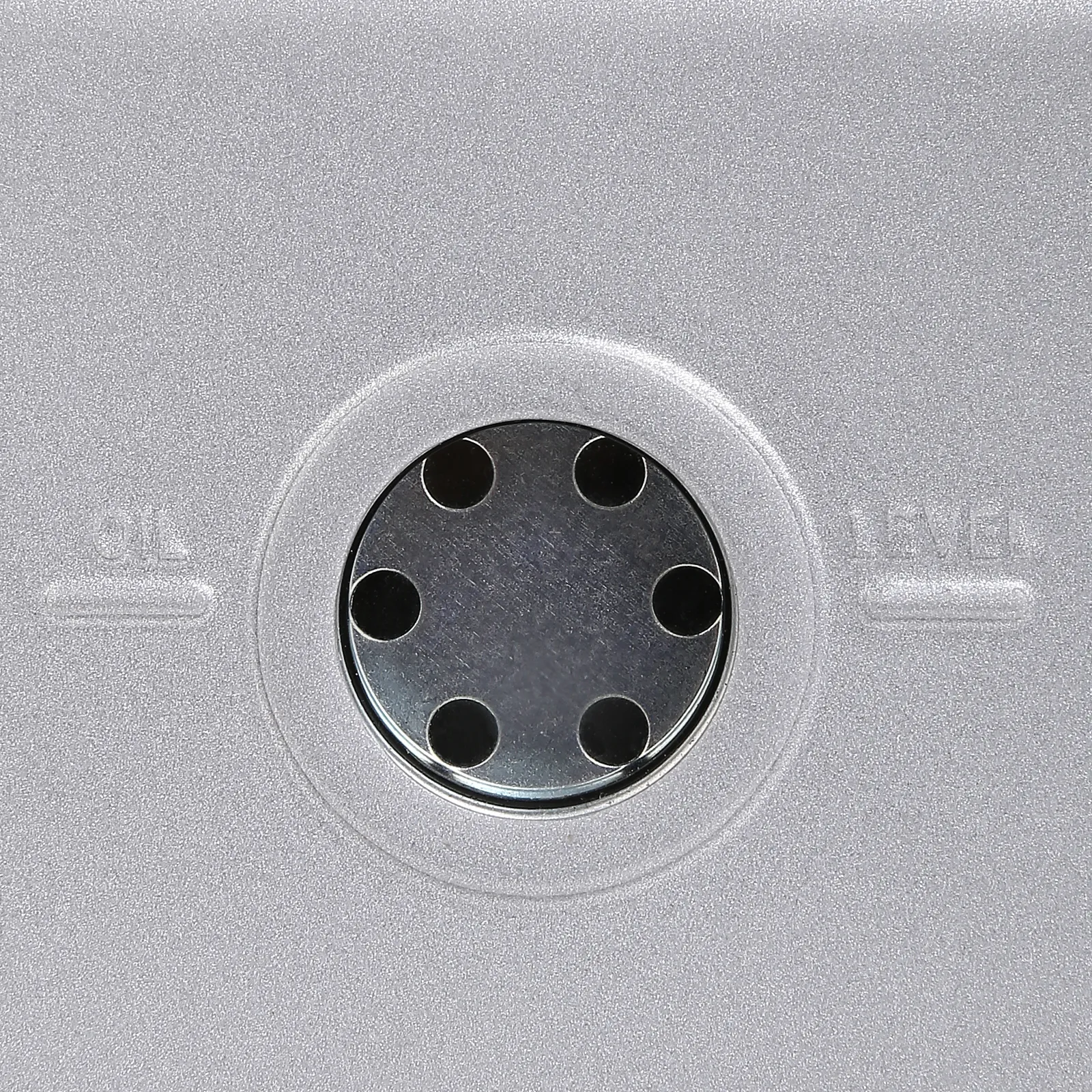 oil level indicator of a VEVOR hvac vacuum pump on a silver background.