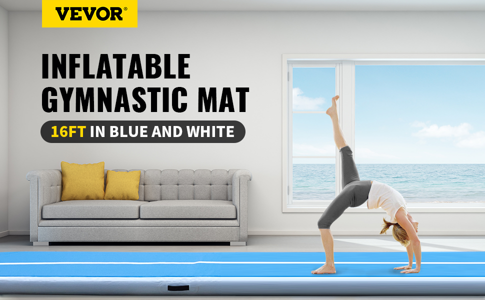 INFLATABLE MAT コヨーテタン 4点セット売り VEVOR 16ft Inflatable Air Gymnastic Mat, 4 inches Thickness Air