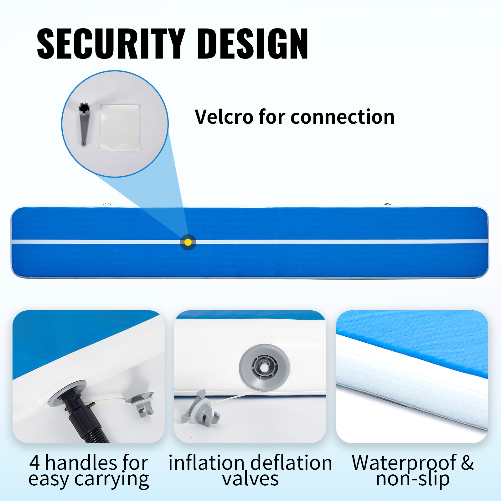 VEVOR 16ft Inflatable Air Gymnastic Mat, 4 inches Thickness Air