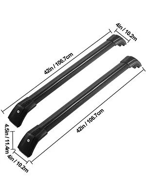 VEVOR roof rack for kia sorento, dimensions: 42in x 4in, black cross bars.
