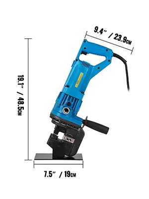 Perforadora hidráulica VEVOR, herramienta azul, 19,1" x 9,4" x 7,5", mango ergonómico.