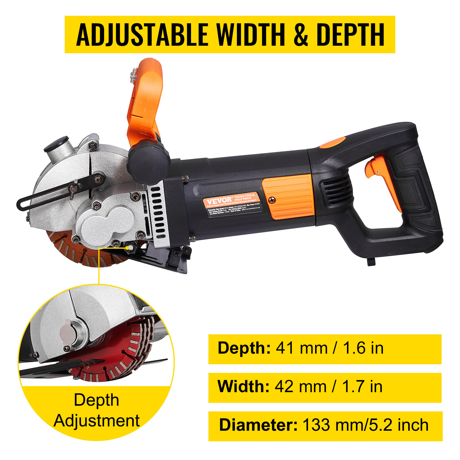 Scie à Béton Électrique 3000W 220V - Rainureuse Murale Avec Lame Diamant 35cm - Pour Carrelage, Marbre, Granit - 3