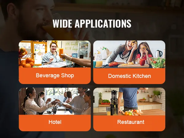 Exprimidor masticador VEVOR para tiendas de bebidas, cocinas domésticas, hoteles y restaurantes.
