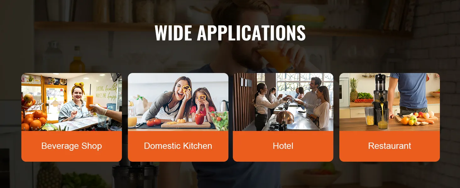 Exprimidor masticador VEVOR para tiendas de bebidas, cocinas domésticas, hoteles y restaurantes.