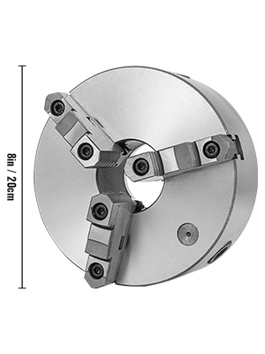 Mandrin Auto-centreur 6 Mâchoires 160 Mm VEVOR - Plage Serrage 3-145 Mm - Pour Tour à Bois & Métal - Montage D1-4 - 4