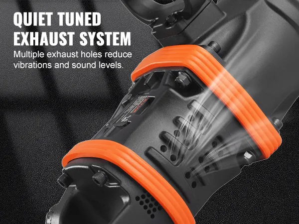VEVOR air impact wrench with quiet tuned exhaust system, reducing vibrations and noise levels.