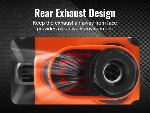 rear exhaust design of the VEVOR air impact wrench for a cleaner work environment.