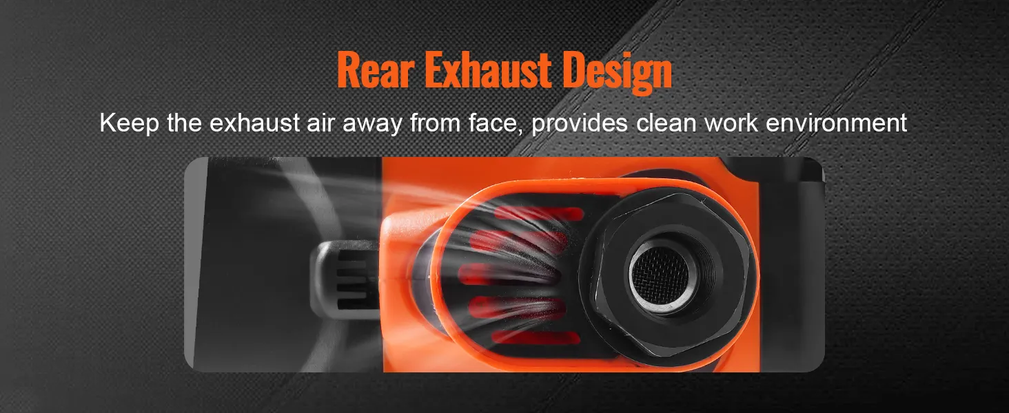 rear exhaust design of the VEVOR air impact wrench for a cleaner work environment.