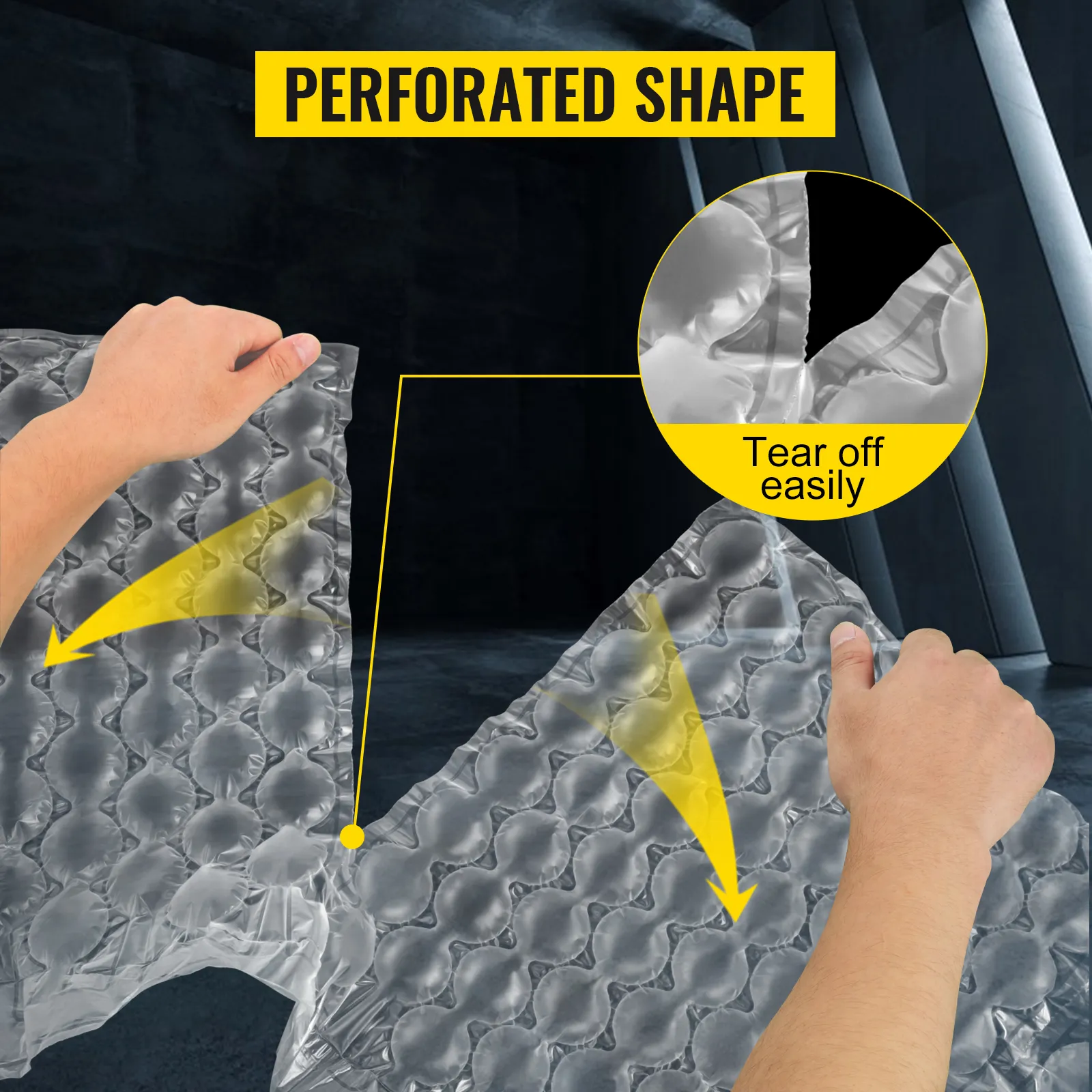 VEVOR air cushion film with perforated shape for easy tearing.