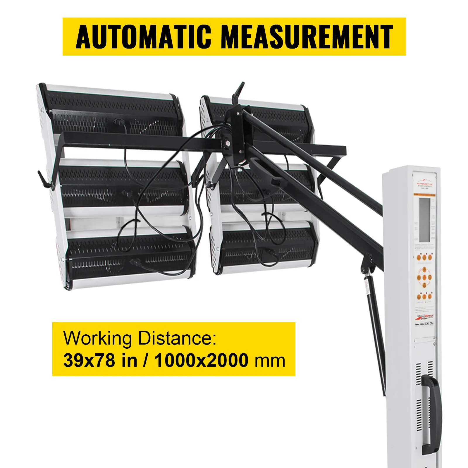 VEVOR paint curing lamp with automatic measurement and adjustable working distance.