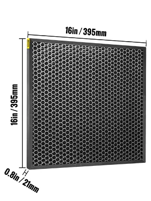 VEVOR hepa filter with mesh design, dimensions 16in x 16in, thickness 0.8in.