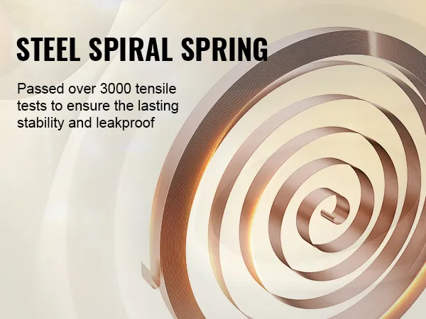 steel spiral spring in VEVOR retractable hose reel ensures stability and leakproof with 3000+ tensile tests.