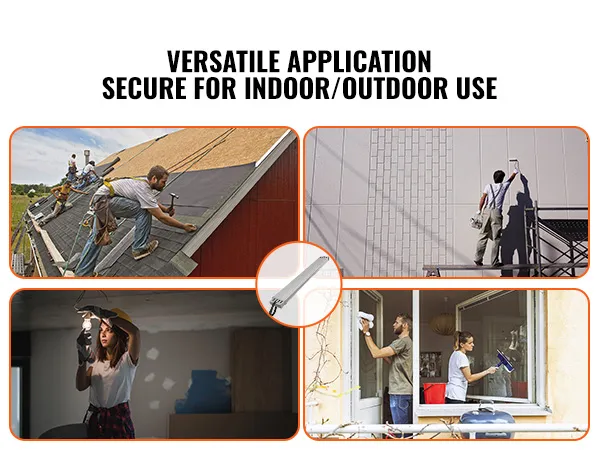 people using VEVOR telescoping aluminum work plank for roofing, painting, and window cleaning tasks.