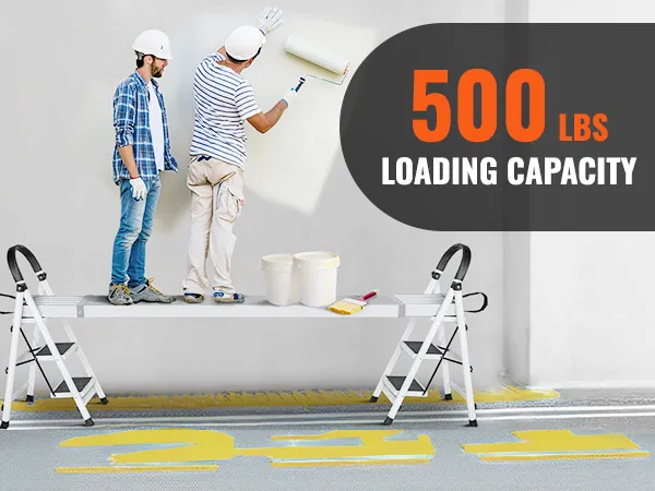 VEVOR telescoping aluminum work plank with 500 lbs loading capacity used by painters.