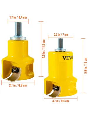 VEVOR tenon cutter in yellow with dimensions, 4.5 in and 5.9 in height options.