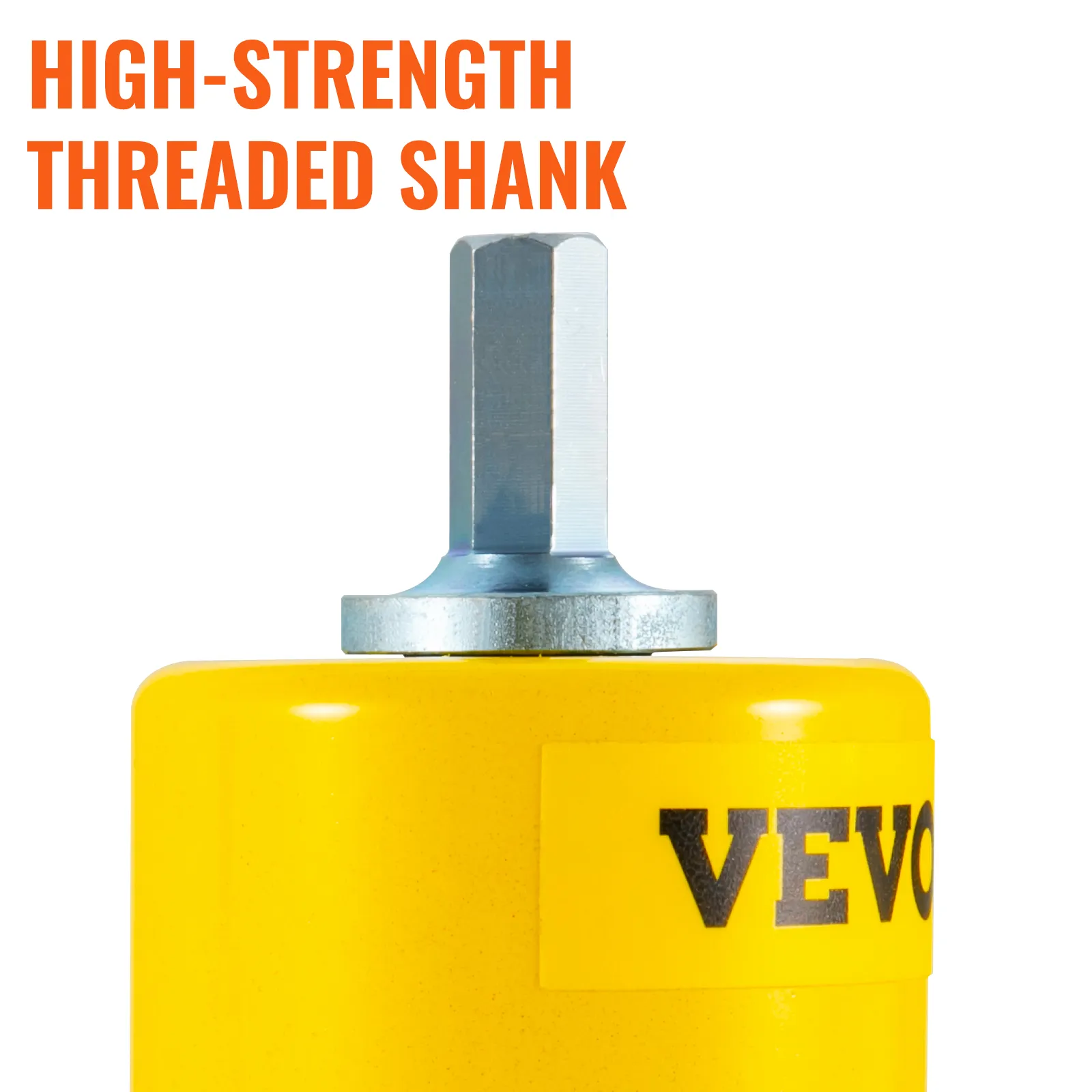 VEVOR tenon cutter featuring high-strength threaded shank, yellow body with bold branding.
