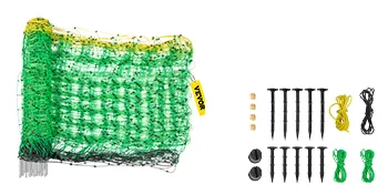 Red de cerca eléctrica VEVOR con estacas, cuerdas y accesorios para una fácil instalación.