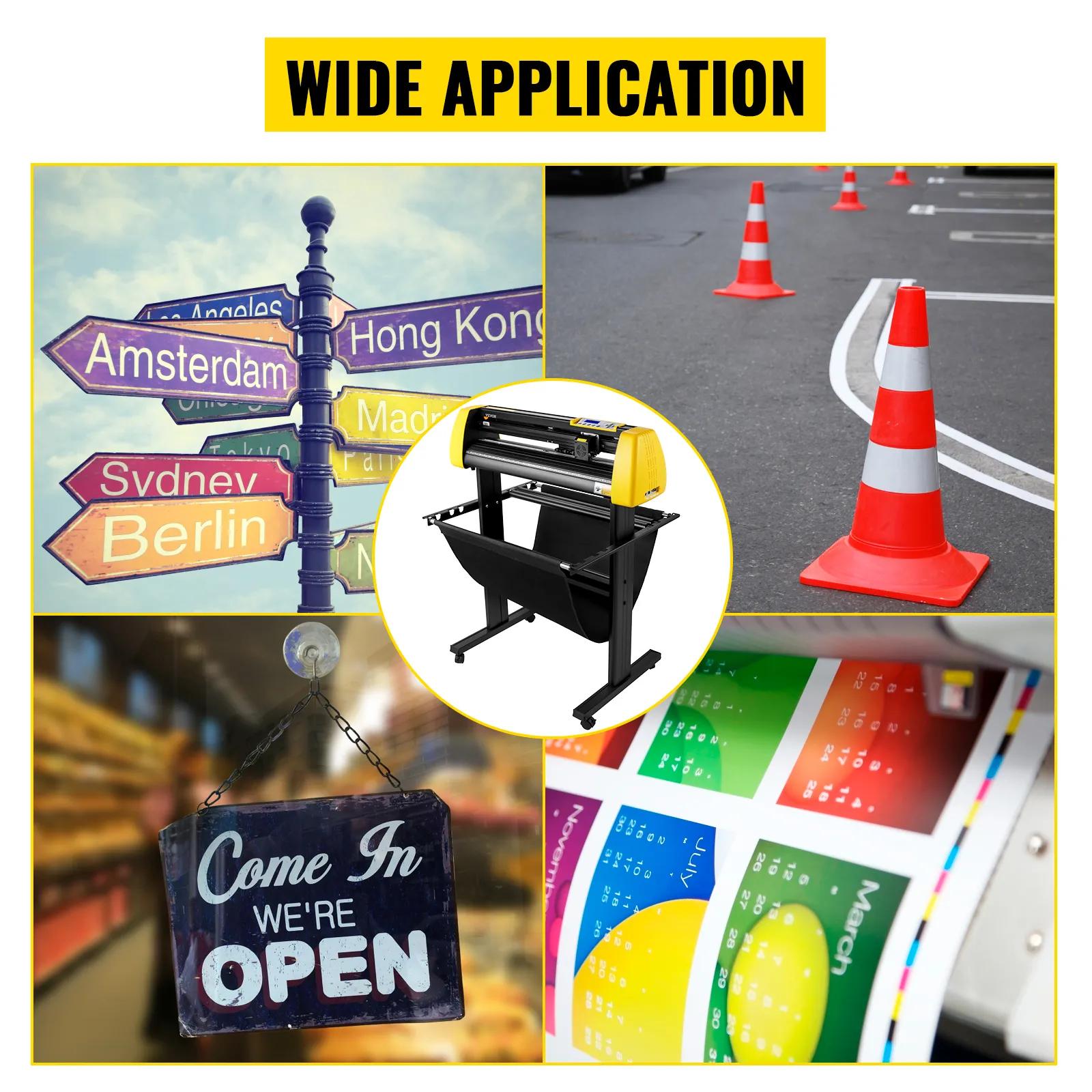 VEVOR vinylsnijmachine - veelzijdig voor borden, verkeerskegels, winkelborden en stickers.
