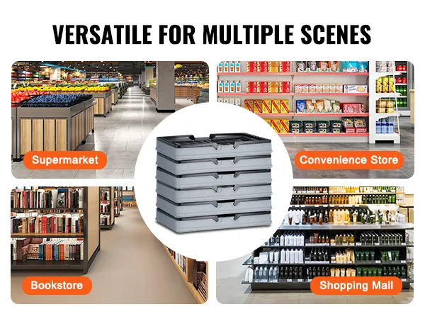 VEVOR portable shopping basket for supermarkets, convenience stores, bookstores, and shopping malls.