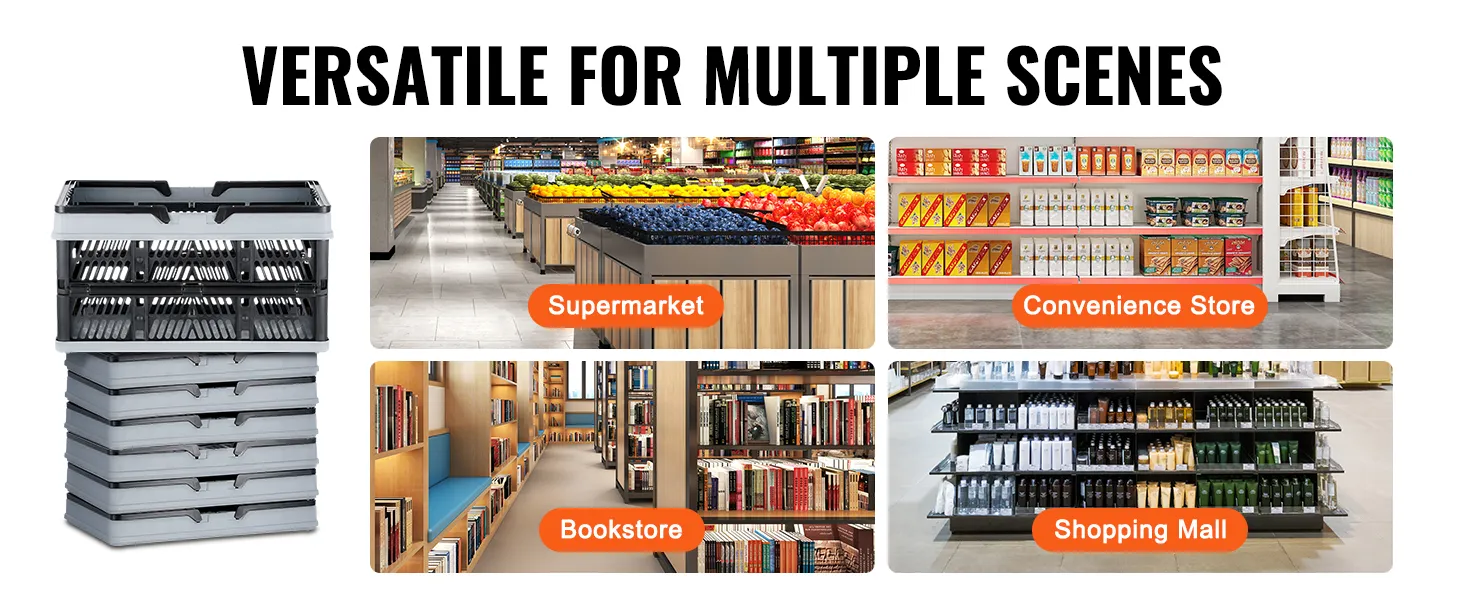 VEVOR portable shopping basket for supermarkets, convenience stores, bookstores, and shopping malls.