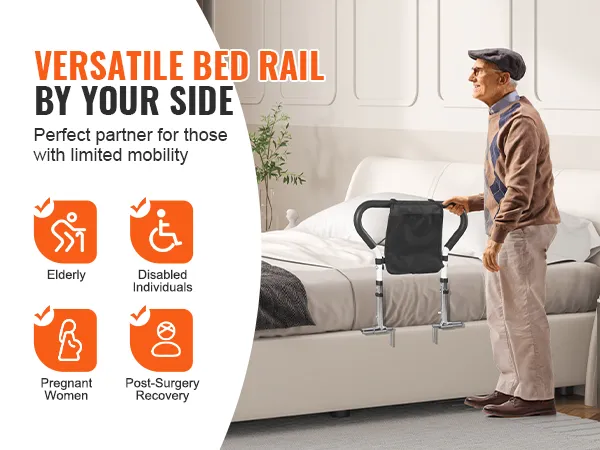 VEVOR bed rails for elderly, disabled, pregnant women, and post-surgery recovery, providing mobility aid.