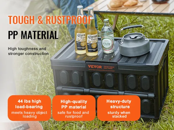 tough and rustproof VEVOR collapsible storage bins with high load-bearing and heavy-duty structure.