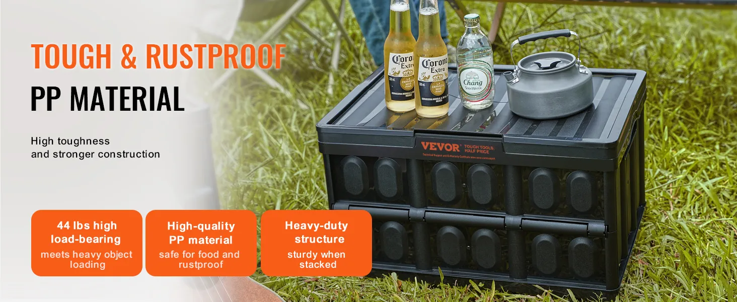 tough and rustproof VEVOR collapsible storage bins with high load-bearing and heavy-duty structure.