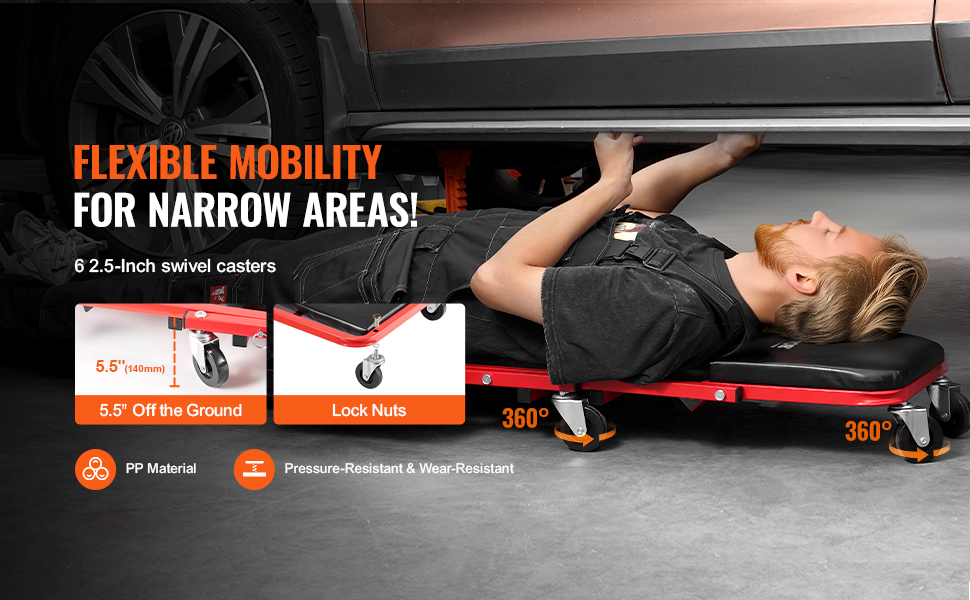 VEVOR 91.4 cm Foldable Z Garage Creeper Mechanic Creeper Stool