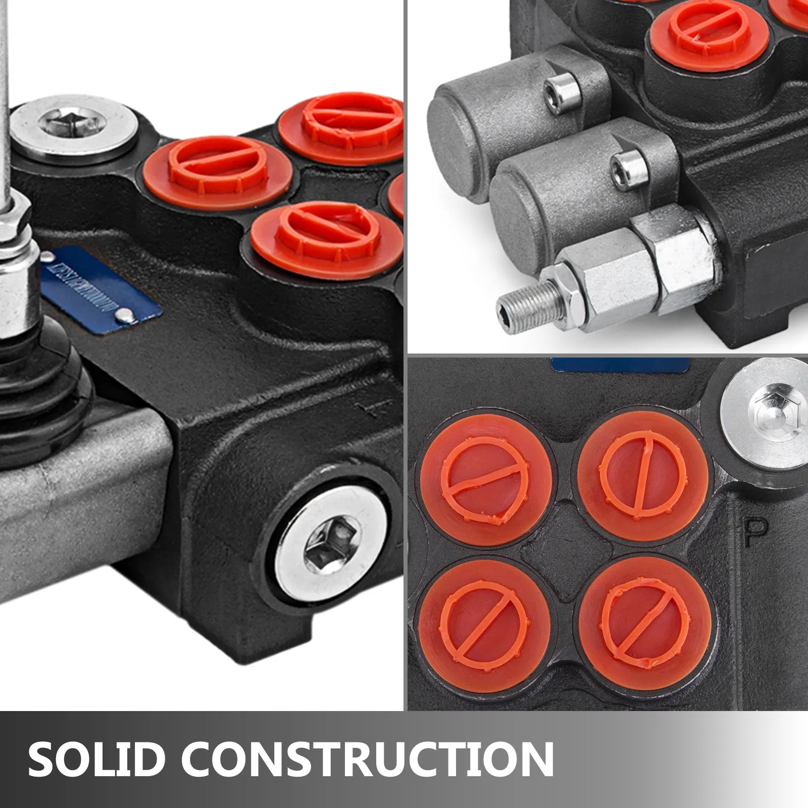 VEVOR hydraulic control valve with solid construction and red caps