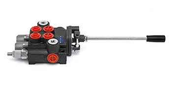 VEVOR hydraulic valve with multiple control knobs and a long lever handle. white background.