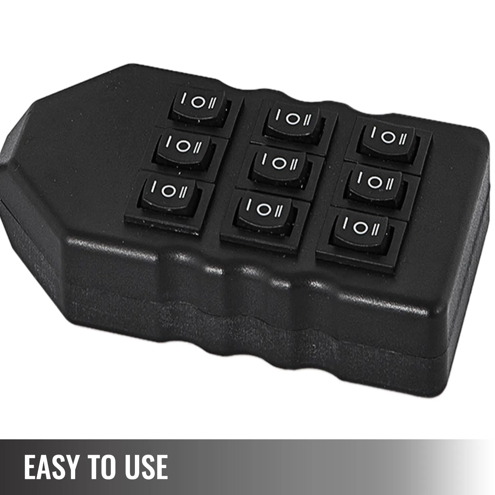black control box with eight switches, labeled "easy to use". VEVOR accu x4 solenoid valve.