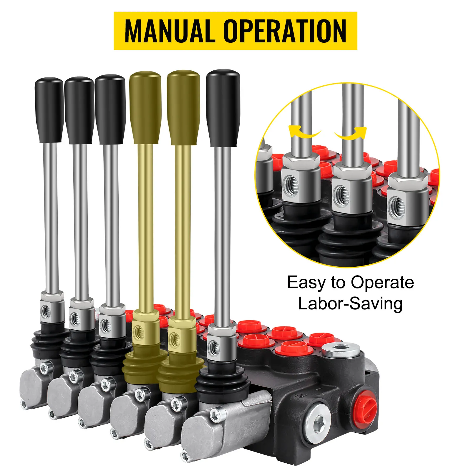 VEVOR hydraulic control valve with manual operation, easy to operate, labor-saving.