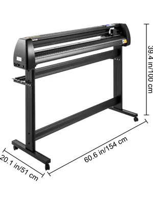 Máquina cortadora de vinilo VEVOR con soporte, dimensiones 60,6" x 20,1" x 39,4".