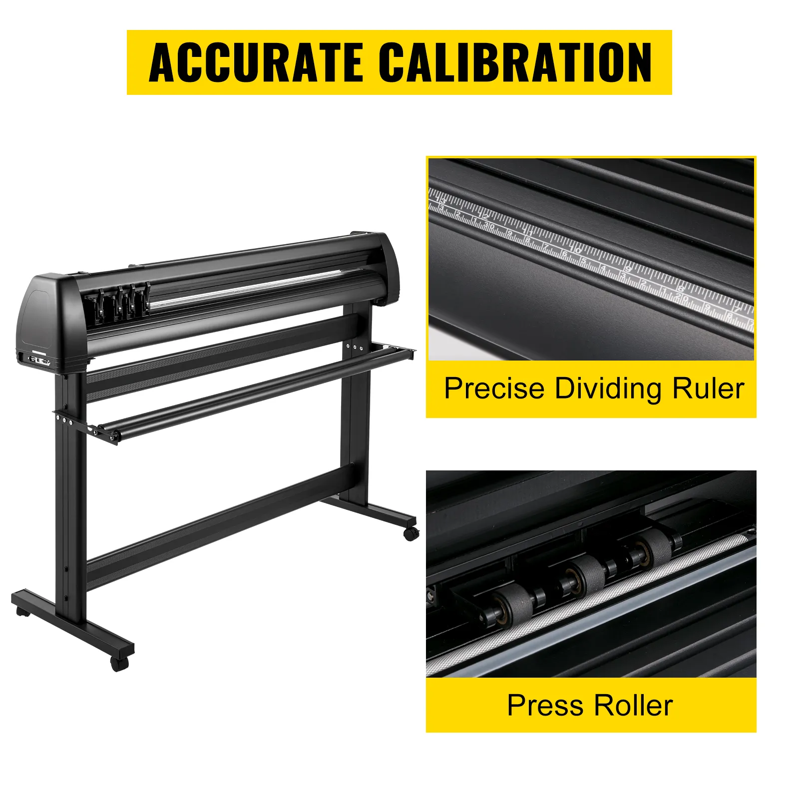 Máquina cortadora de vinilo VEVOR con regla divisoria precisa y rodillo de presión. Calibración precisa.