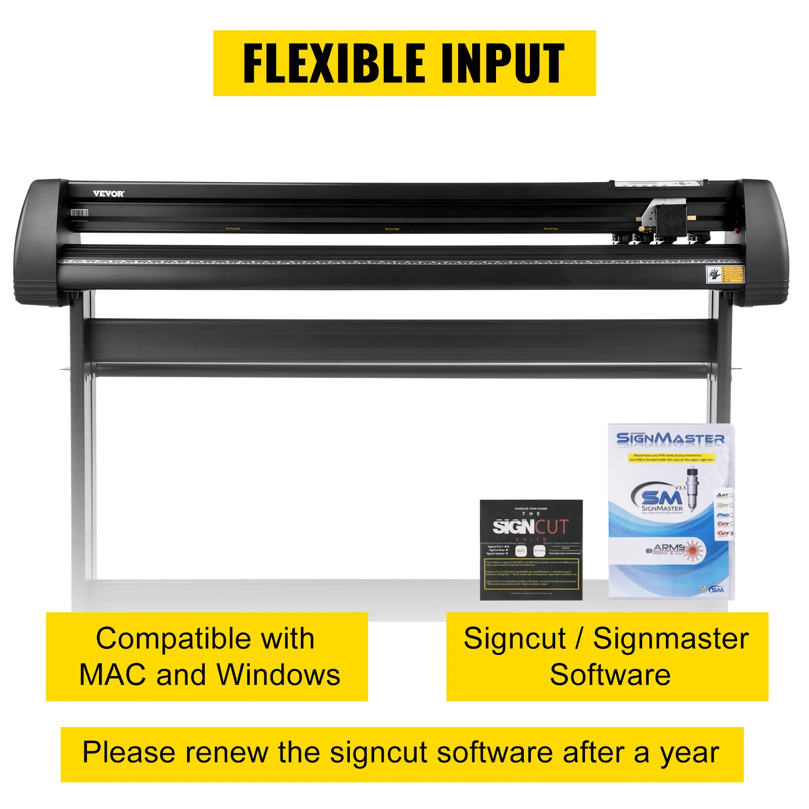 Máquina cortadora de vinilo VEVOR, compatible con mac y windows, incluye software signcut.