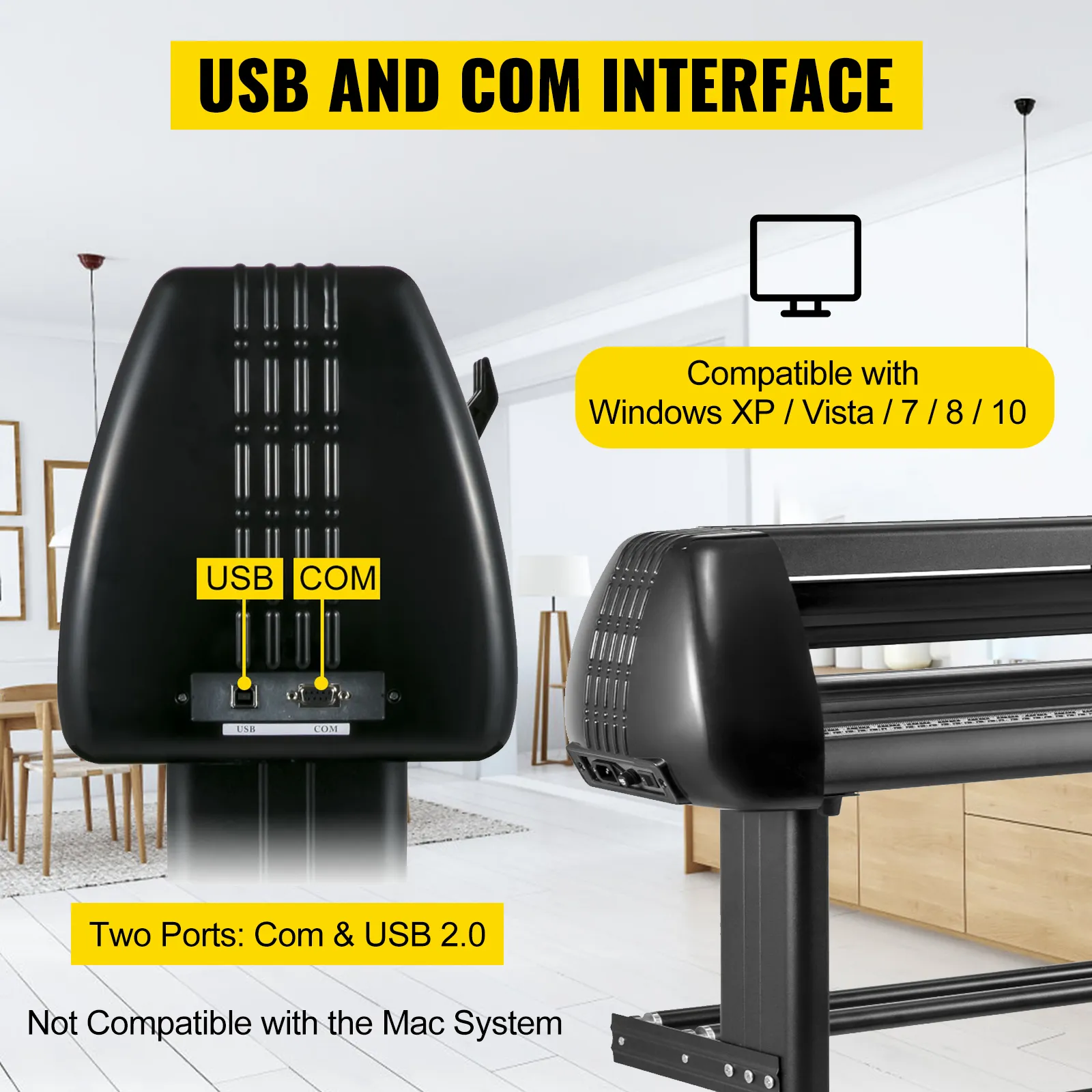 Taglierina per vinile VEVOR con porte USB e COM compatibile con Windows, non Mac.