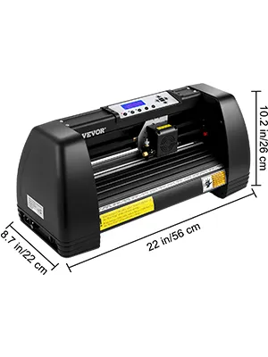 Máquina cortadora de vinilo VEVOR, 22 pulgadas/56 cm de ancho, diseño compacto, acabado negro.