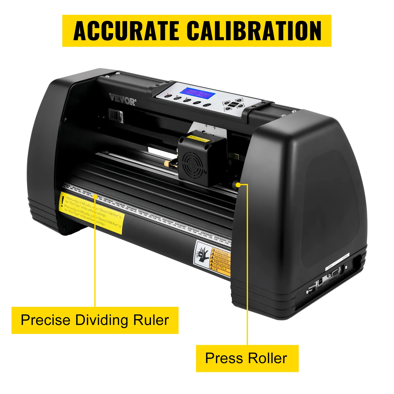 Máquina cortadora de vinilo VEVOR con calibración precisa, regla divisoria precisa y rodillo de presión.