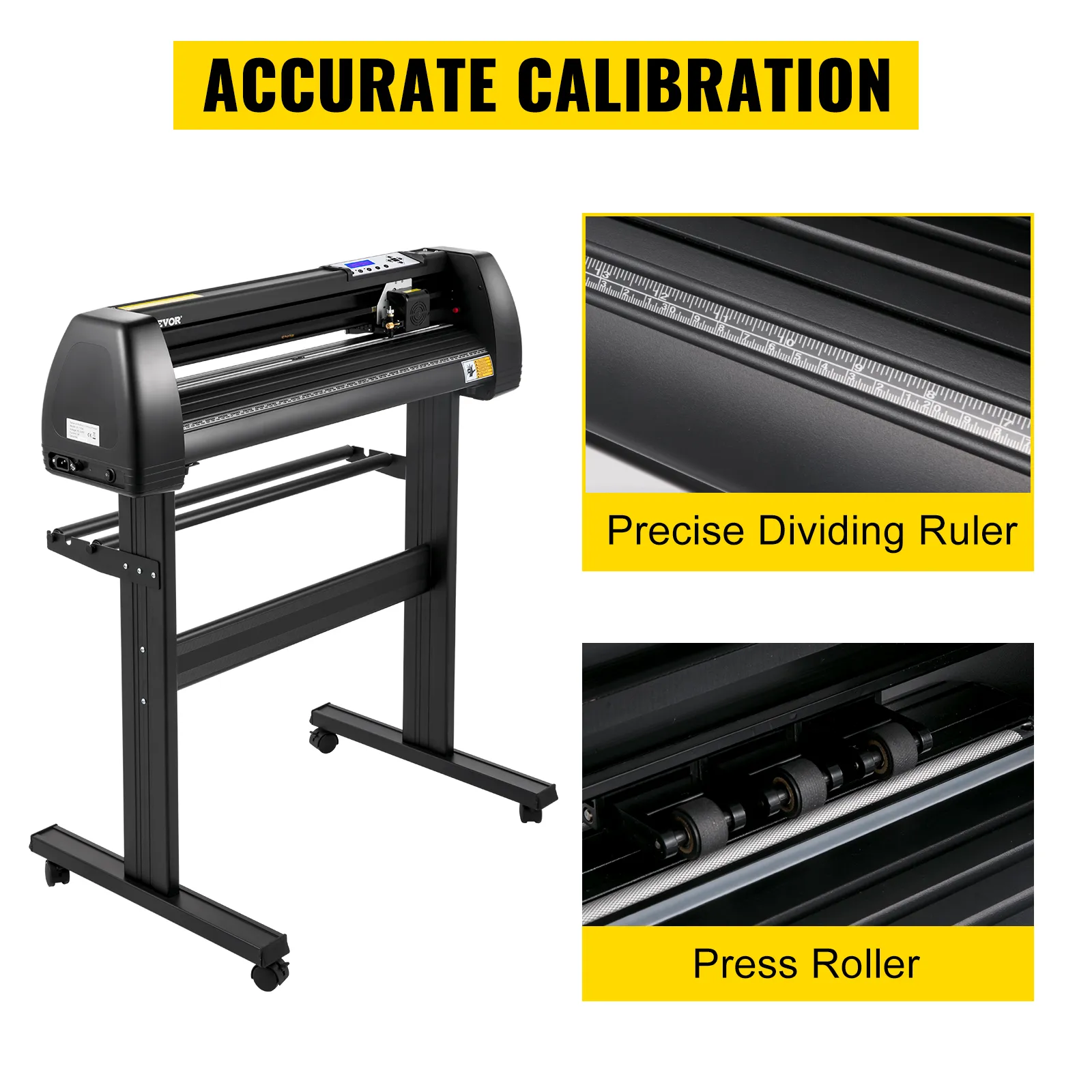 Máquina cortadora de vinilo VEVOR con regla divisoria precisa y rodillo de presión, calibración precisa.